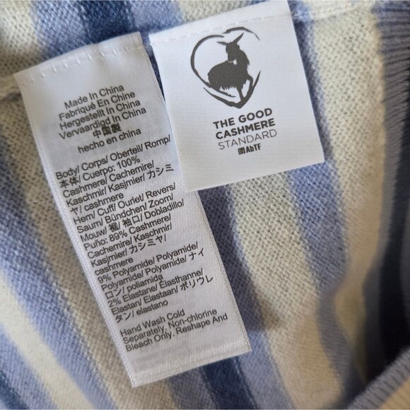 Madewell Striped Boxy Relaxed Fit Long Sleeve Casual Sweater Blue White Size XS - Picture 13 of 15